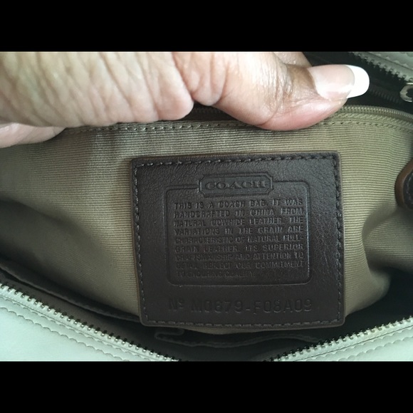 White/Tan Coach purse - Picture 6 of 6